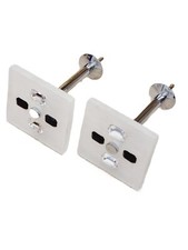 2 Curtain Holdbacks with Crystal Glass Detail Chrome Post Pillar Hold Backs