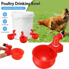 2PCS Automatic Cups Water Feeder Drinker Chicken Waterer Poultry Chook Bird 2022