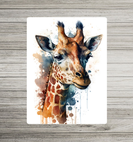 Giraffe watercolour metal