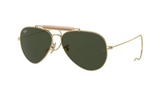 NEW Ray-Ban Outdoorsman Gold Frame Green Classic G-15 RB3030 58mm ADJUSTABLE