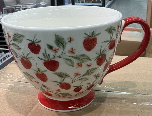 Strawberry themed footed mug - themed,