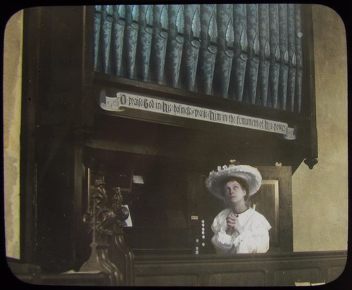 Glass magic lantern slide - lantern, the