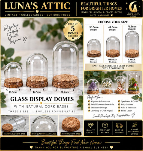 Glass display domes with - with, cork