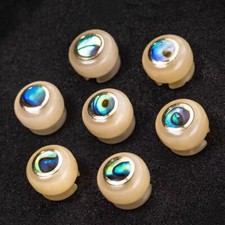 6x Guitar Pin Unbleached Bone Abalone shell Dot Luthier Bridge Nut Saddle H03