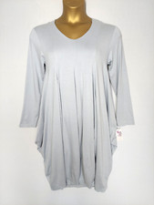 Goose Island Balloon Dress One Size Pale Grey Stretch Jersey Cocoon Lagenlook