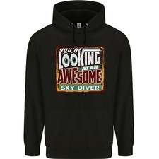 An Awesome Skydiver Skydiving Mens 80% Cotton Hoodie