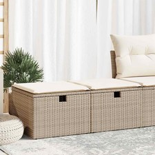Garden Sofa Set Beige Poly
