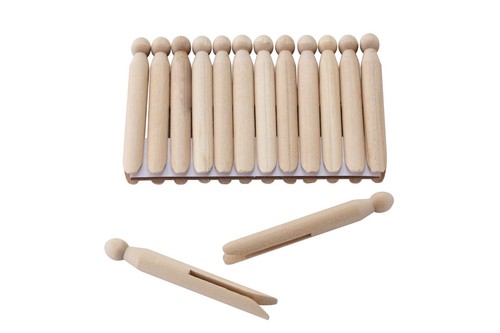 Traditional wooden dolly pegs - wooden,