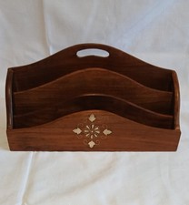 Wooden Letter Rack Brass Inlay