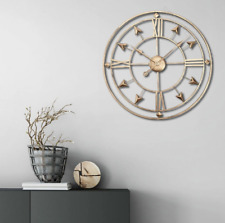 Extra Large Roman Numerals Skeleton Wall Clock Big Giant Open Face Round Home