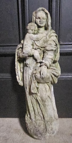 Antique vintage stone madonna - stone,
