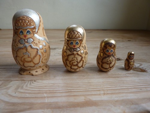 Vintage wooden russian nesting - vintage,