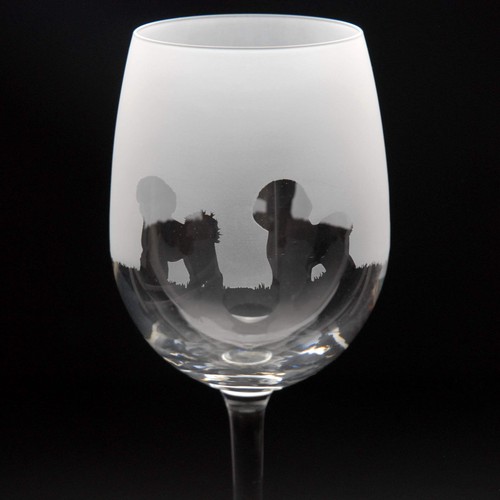 Bichon frise dog crystal wine - bichon,