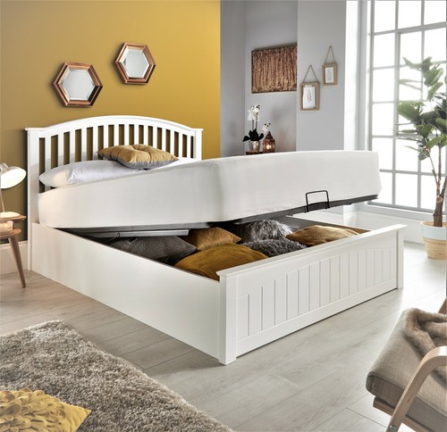 Grace white wooden ottoman - grace,