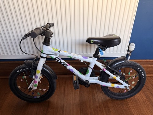 Frog kids bike - spotty, white