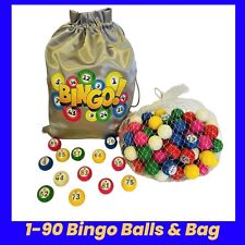 Bingo Raffle Balls 1-90 & Bag for Bingo Cage 22mm 1-90 Bingo Balls & Bag