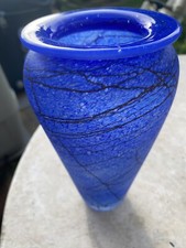 Blue Lead Crystal glass vase