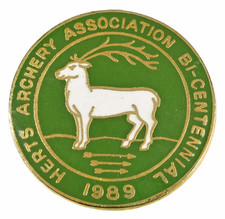 Vintage The Herts Archery Association 1989 Bi-Centennial Enamel Brooch Badge