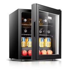 Refrigerator Mini Beer Beverage Wine Soda Fridge Glass Door Kitchen Drink Cooler