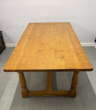 Vintage Oak Refectory Style Dining Table on Baluster Supports, Farmhouse Table