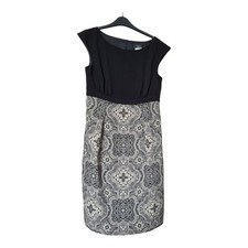 Weekend Max Mara Black Ivory Shifr Dress Uk 10  -  Pockets - Lined - Wedding.