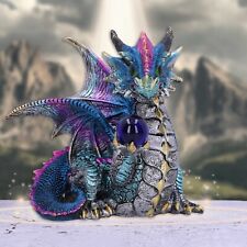 Orb Hoard Dragon Figurine Blue Dragon Statue Ornament 15.5cm Mystical Magical