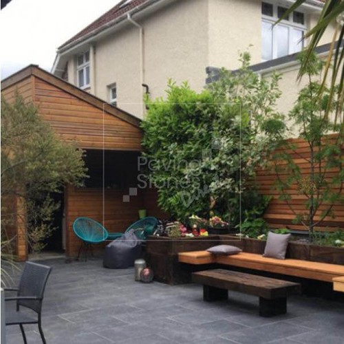 Italian carbon patio porcelain - carbon,