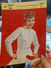 Lee Target Dunraven 4 Ply Fleck Fingering Ladies 32-42" Knitting Pattern 1405