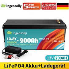 12V 200Ah Lithium Battery LiFePO4 Battery BMS 10000+ Cycles Motorhome Solar Panel