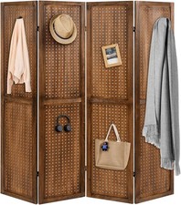 4 Panel Brown Wooden Folding