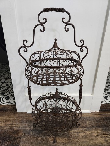 Two tier wrought iron rustic - two,