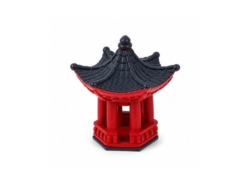 Red pagoda figurine tower - red,