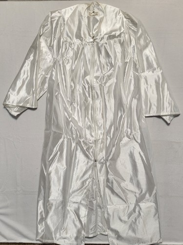 White graduation gown - white, shiny