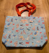 New With Tags Cath Kidston Bag Large Reuseable Shopping Beach Tote Dog Blue XL