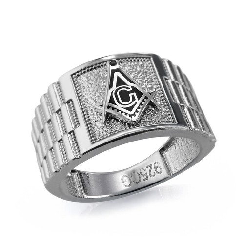 Men sterling silver masonic - men's,
