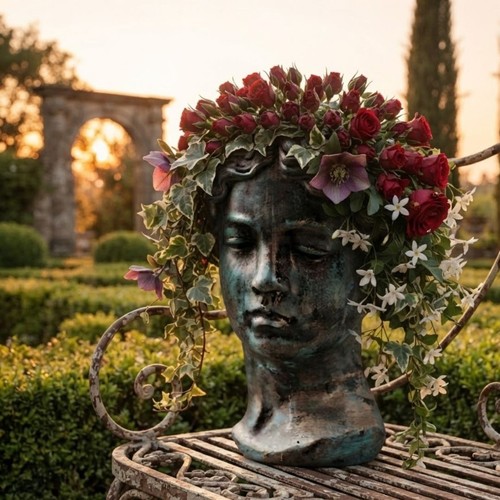 Antique bronze goddess bust - antique,