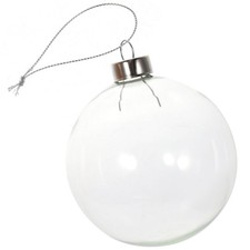  6 Pcs Clear Baubles Glass Ornaments for Christmas Tree Decoration Balls