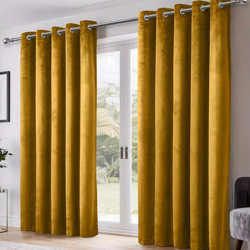 Premium velvet eyelet curtains - eyelet,