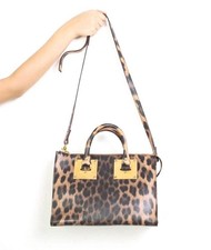Animal print Sophie Hulme Leather Zip Bowler Bag