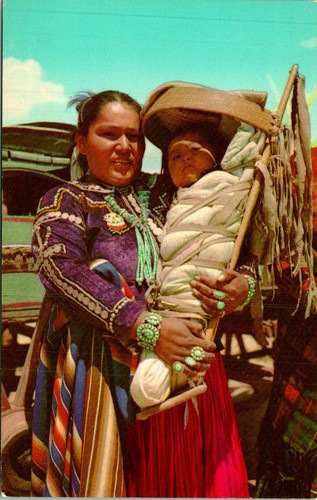 Navajo family and baby papoose - and,
