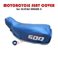 MOTORCYCLE SEAT COVER SUZUKI DR600 S DR 600S DR600S BLUE & STRAP