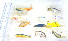 Vintage Crankbait Fishing Lure Lot of 12 Balsa, Shad, Cotton Cordell, Bomber