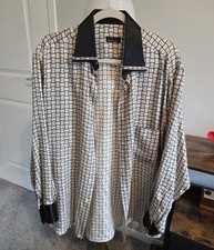 STEFANO RICCI  Dress 100% SILK Shirt LOGO Size 16.5 Us 42 Uk 