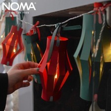 Noma Battery Red & Green DIY Christmas Paper LED Lantern Indoor String Lights