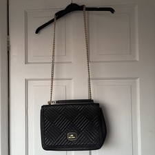 Moschino Black Leather Shoulder Bag Chain
