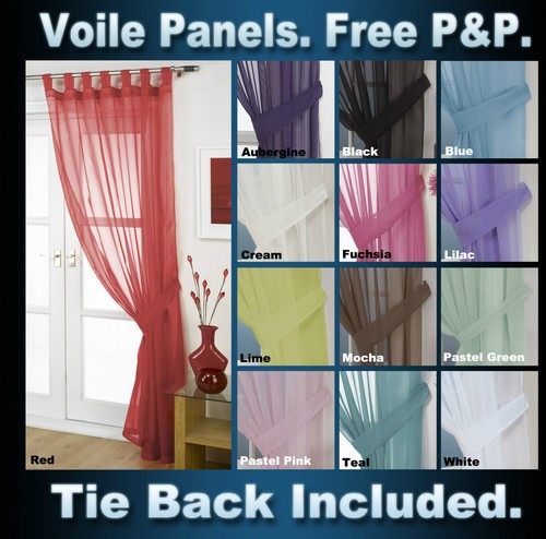 Voile net tab top curtain - top,
