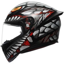CASCO INTEGRALE AGV HELMETS K1 S LYZARD NERO GRIGIO ROSSO OPACO TAGLIA XS S M L