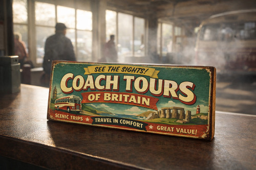 Bus sign vintage - sign, britain