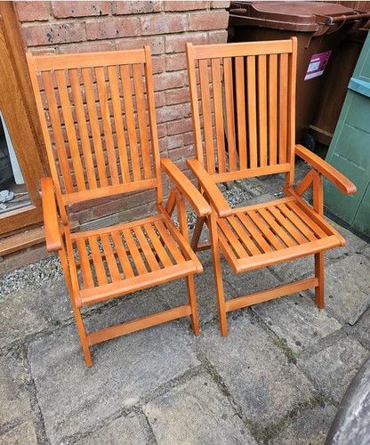 Wooden garden chairs - set, 2