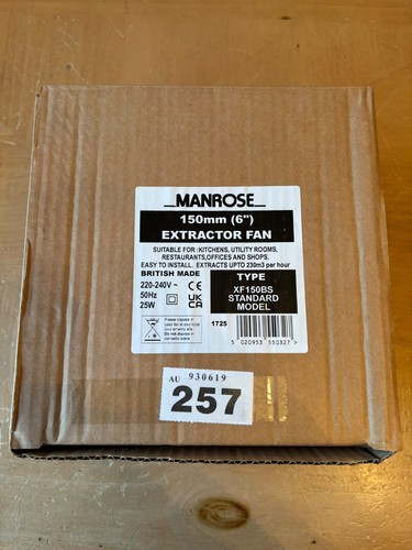 Manrose extractor fan - extractor, xf150bs